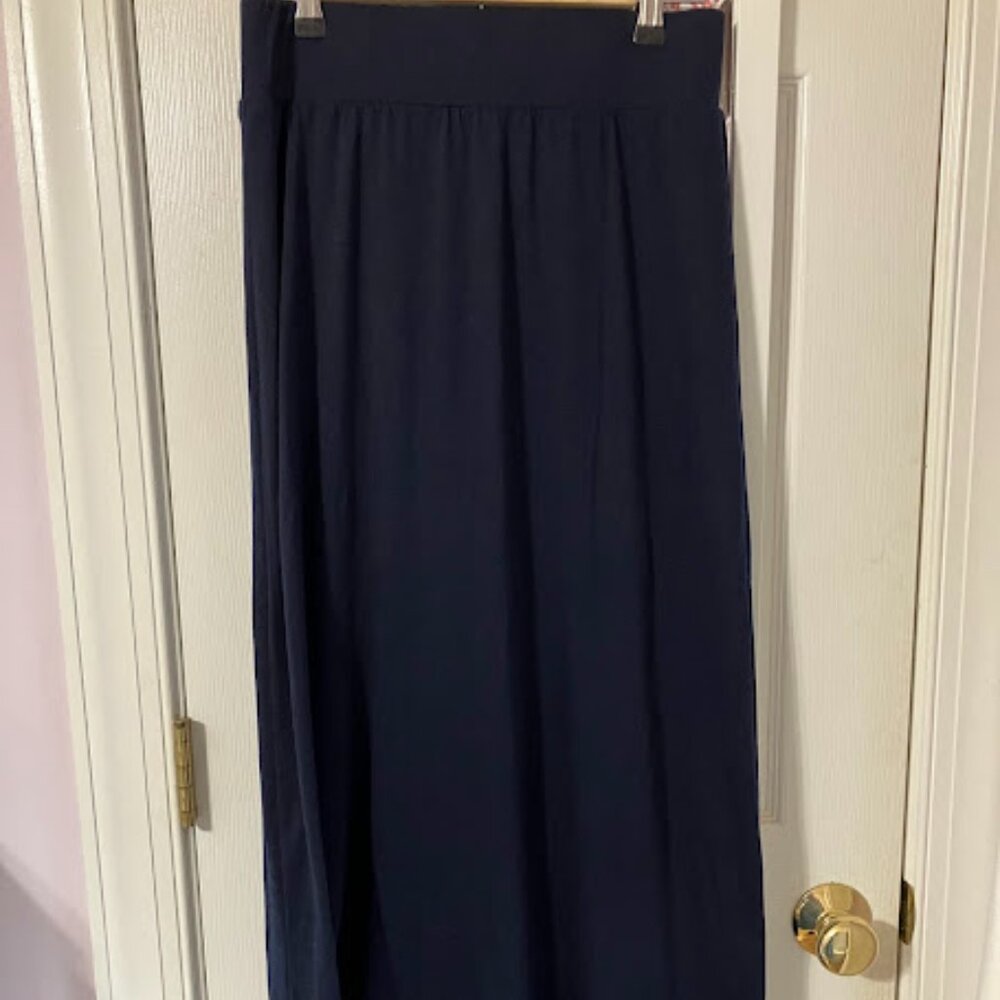 Clarise Premium Knit Maxi Skirt Navy Blue